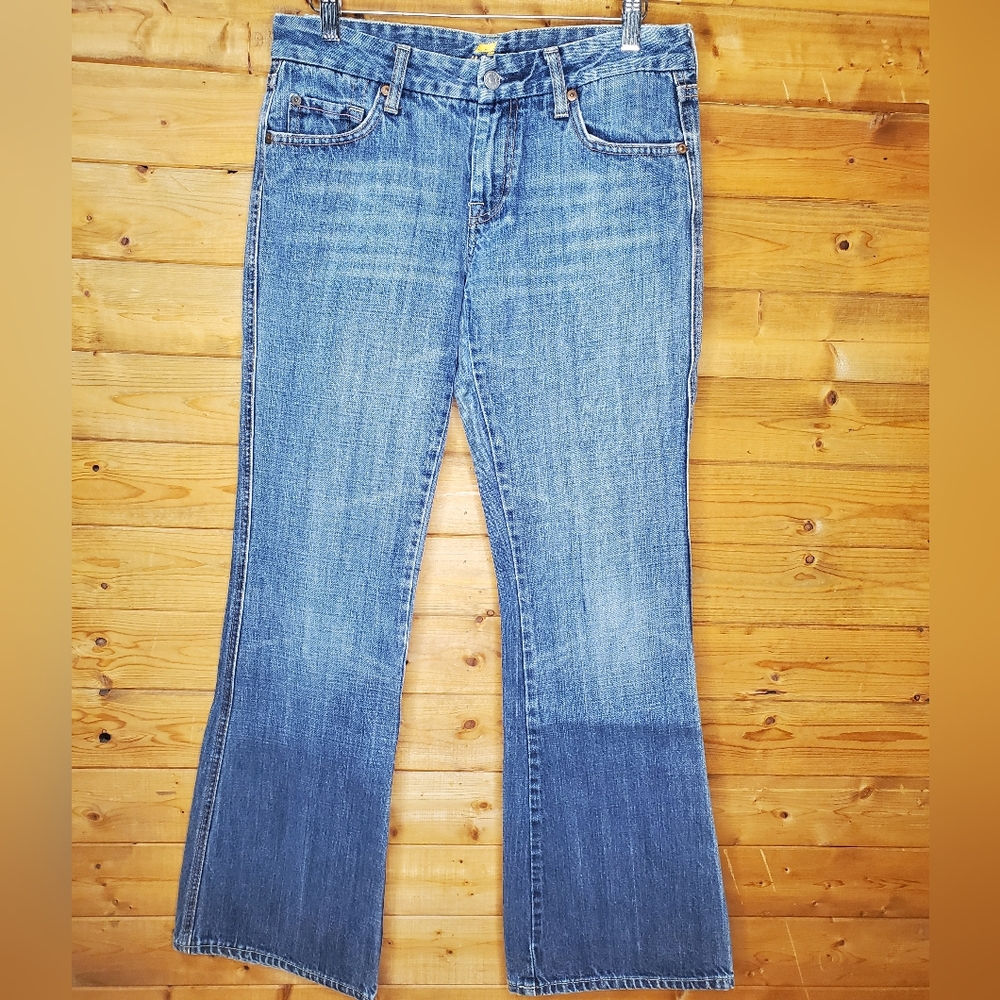 ❤️ 7 for all mankind A pocket blue denim jeans Flare dark wash Size 29